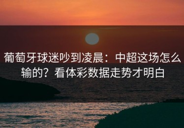 葡萄牙球迷吵到凌晨：中超这场怎么输的？看体彩数据走势才明白
