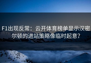 F1出现反常：云开体育榜单显示汉密尔顿的进站策略像临时起意？