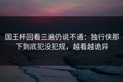 国王杯回看三遍仍说不通：独行侠那下到底犯没犯规，越看越诡异