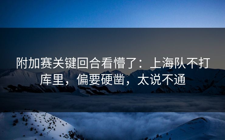 附加赛关键回合看懵了:上海队不打库里,偏要硬凿,太说不通 附加赛关键回合看懵了:上海队不打库里,偏要硬凿,太说不通