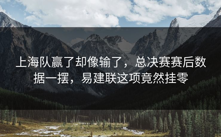上海队赢了却像输了，总决赛赛后数据一摆，易建联这项竟然挂零